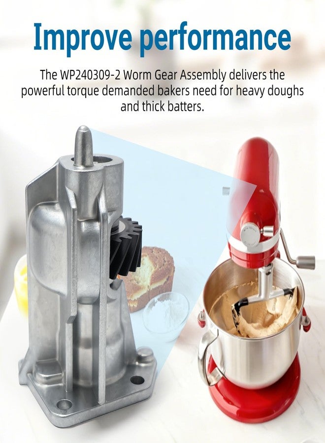 HSJAWA WP240309-2 Mixer Worm Gear and Bracket 240309-2 Worm Drive Gear & Bracket Kit Fits for Whirlpool Kitchen Aid Replaces 4162101 4169907 4169941 4170007 4176130 949544 AP6007401 PS11740516 EAP11740516 - Image 5